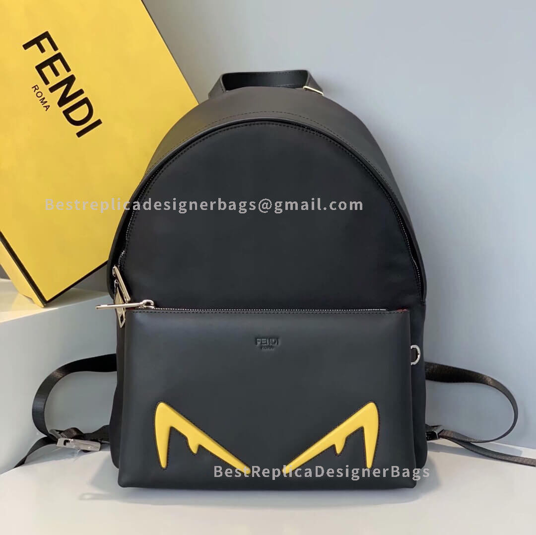 Fendi Black Nylon And Leather Backpack 2377
